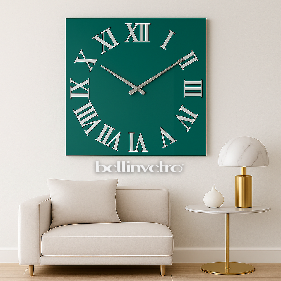 Orologio da parete in vetro laccato con numeri a rilievo BELLINVETRO VR 848