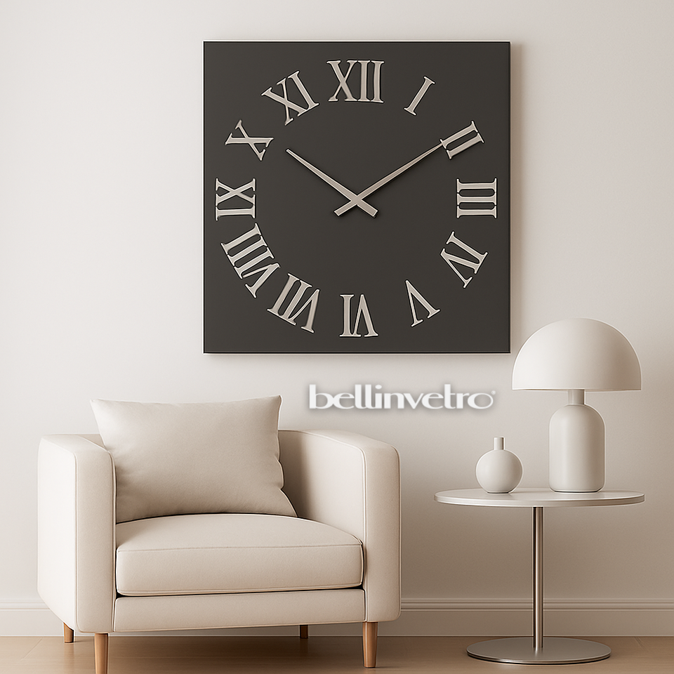 Orologio da parete in vetro laccato con numeri a rilievo BELLINVETRO VR 848