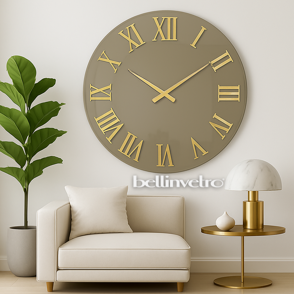 Orologio da parete in vetro laccato con numeri a rilievo BELLINVETRO VR 848