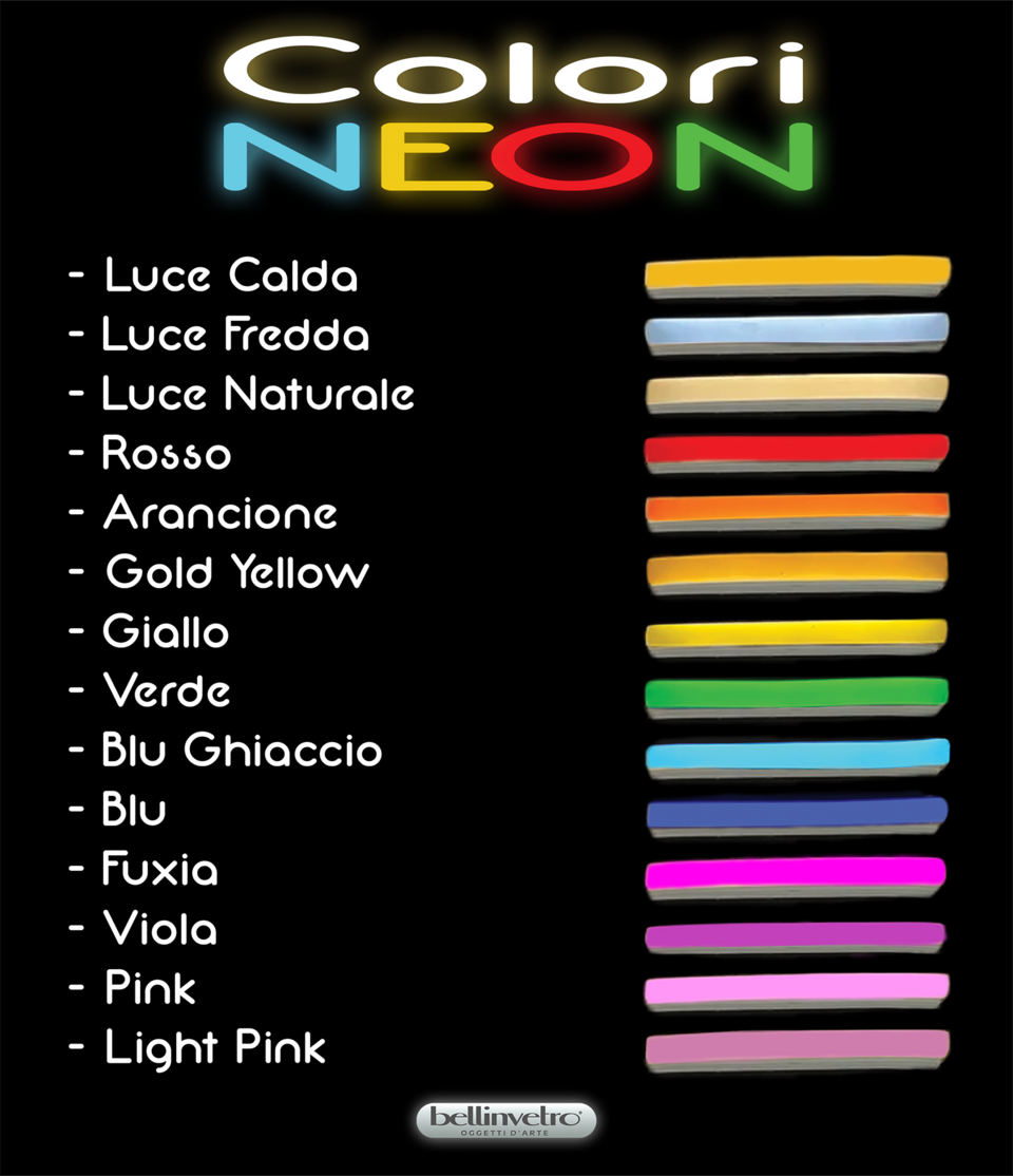 Numero neon - 18 monocolore o RGB da parete | d'appoggio BELLINVETRO VR 319