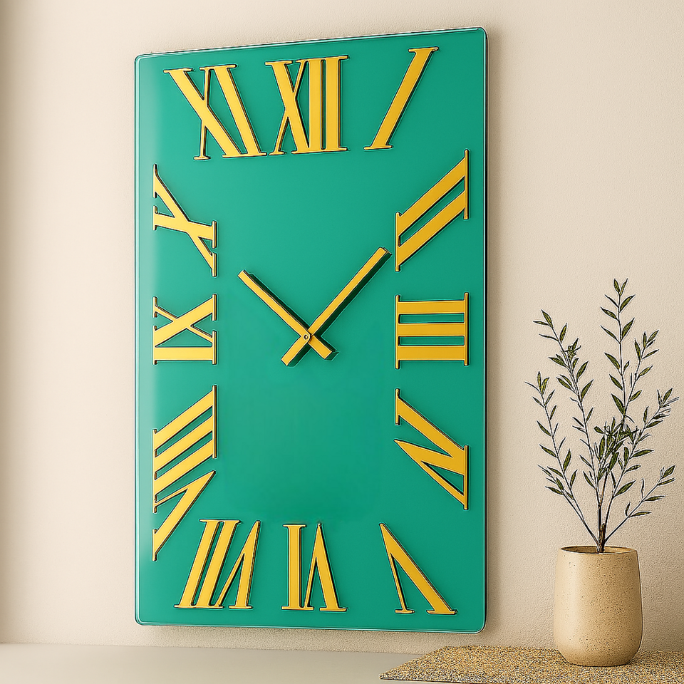 Orologio da parete in vetro laccato con numeri a rilievo BELLINVETRO VR 848