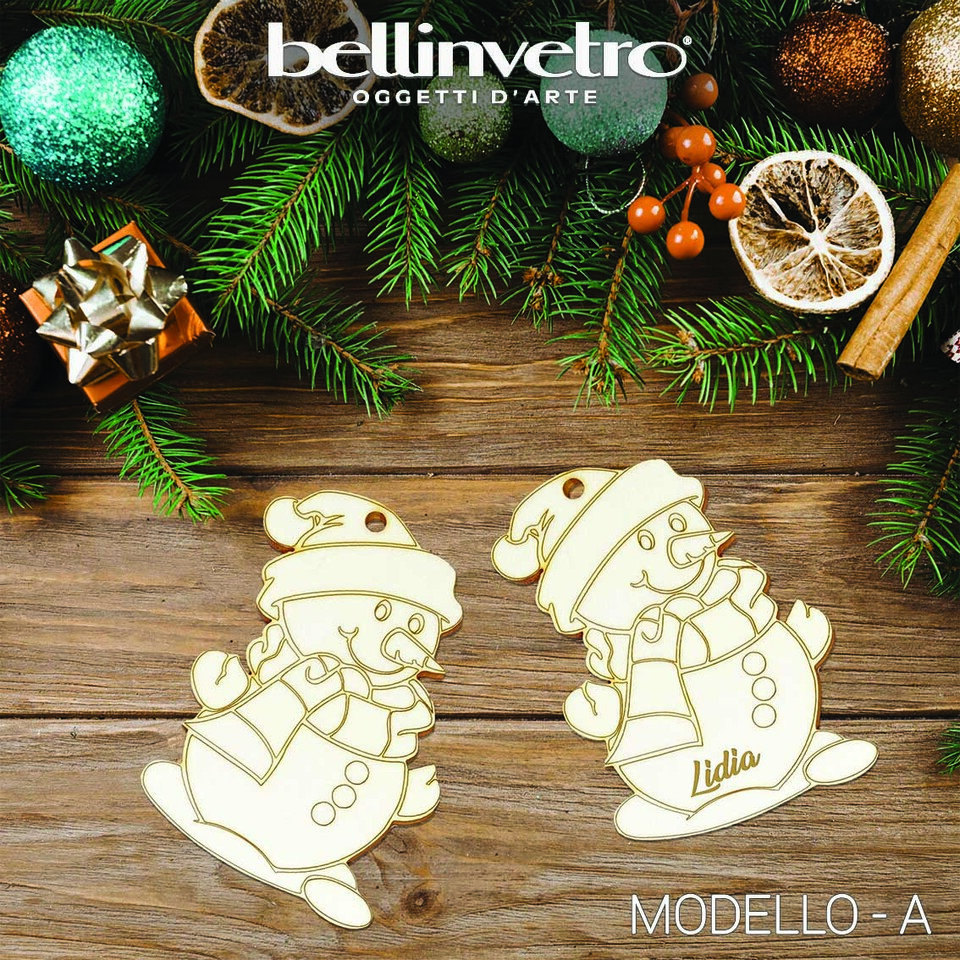 Pupazzo di con sciarpa in legno  da colorare BELLINVETRO VR 329