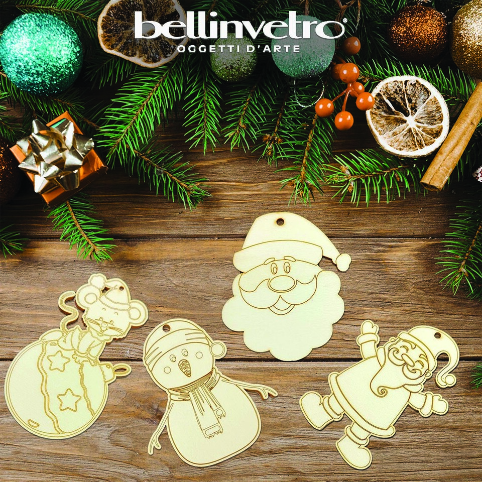 Pupazzo di con sciarpa in legno  da colorare BELLINVETRO VR 329