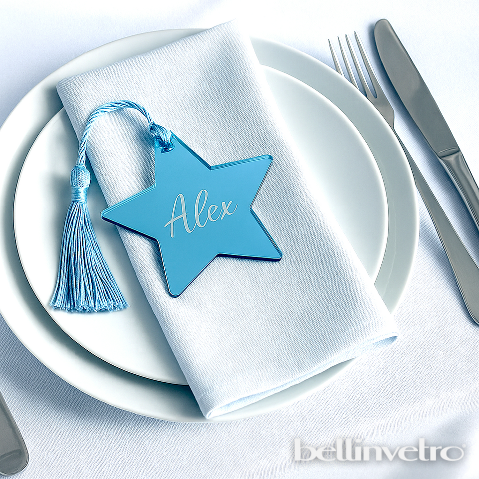 Tag e Segnaposto personalizzati in plex specchiato BELLINVETRO VR 1159