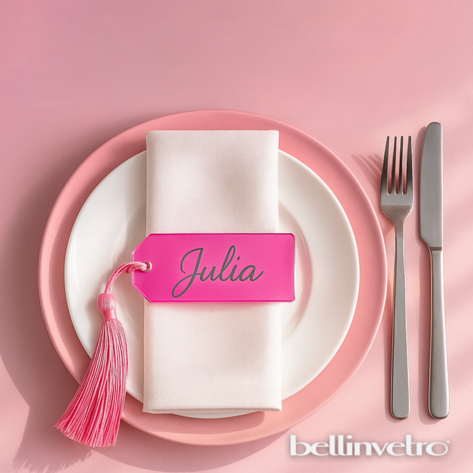 Tag e Segnaposto personalizzati in plex specchiato BELLINVETRO VR 1159