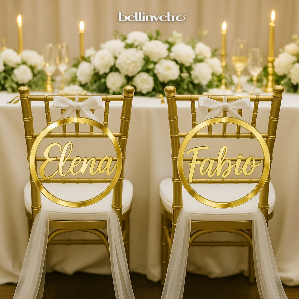 Cerchio in plexiglass specchiato con nome personalizzabile BELLINVETRO VR 1400