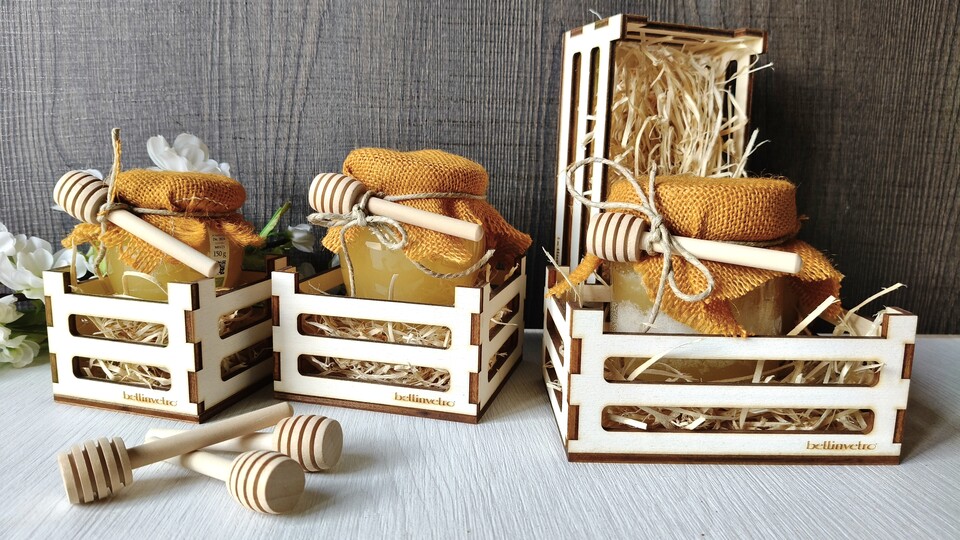 Cassettine mini in legno portaoggetti decorative BELLINVETRO VR 1141