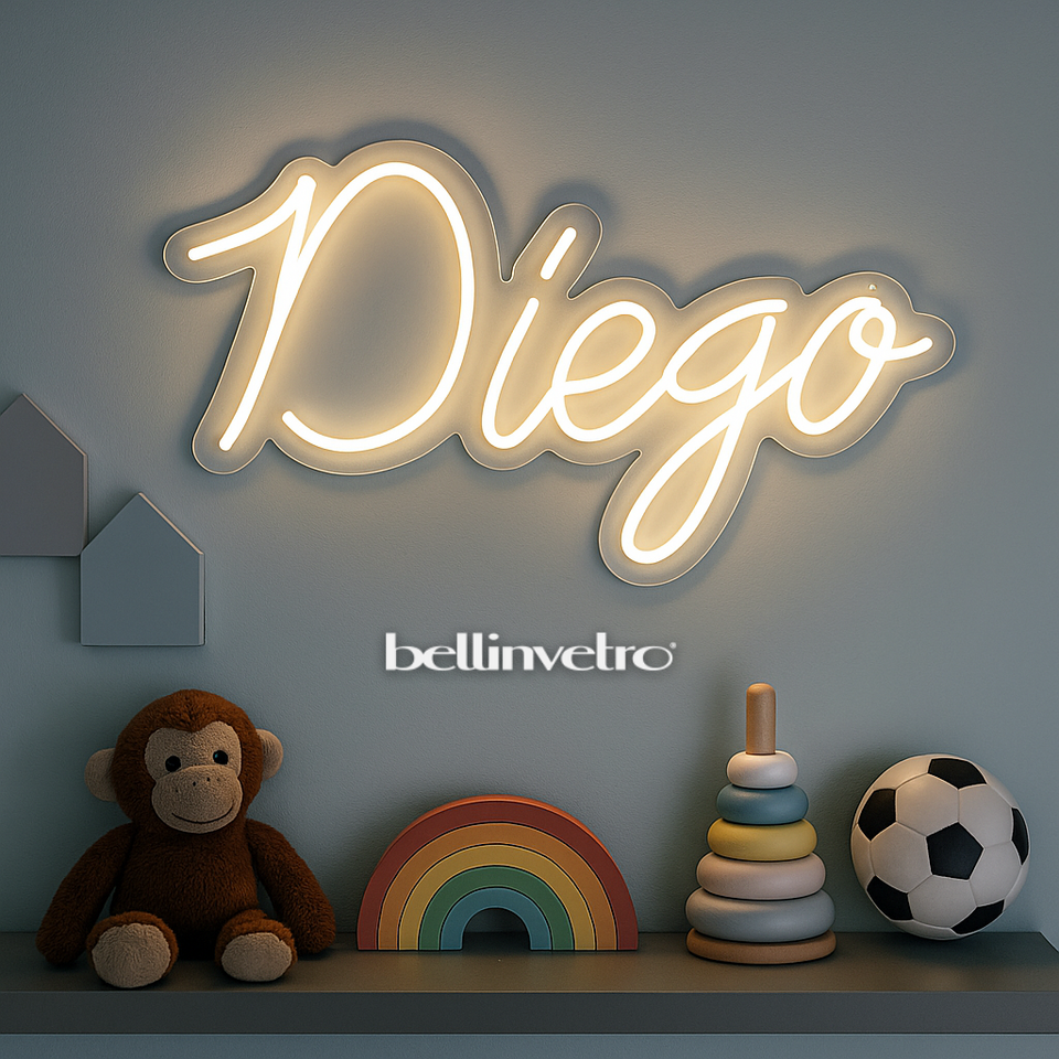 NOMI 🤩PROMO🤩 a neon led personalizzabili monocolore INCASSATI BELLINVETRO VR 318