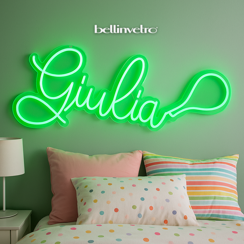 NOMI 🤩PROMO🤩 a neon led personalizzabili monocolore INCASSATI BELLINVETRO VR 318