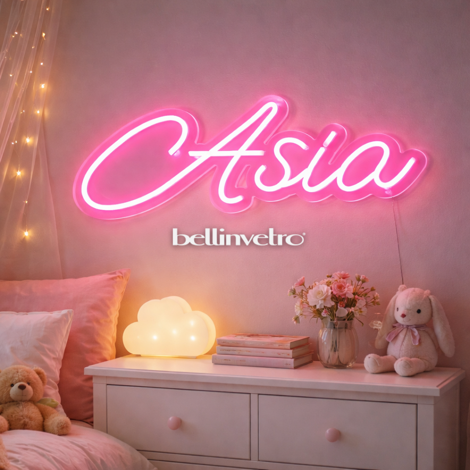 NOMI 🤩PROMO🤩 a neon led personalizzabili monocolore INCASSATI BELLINVETRO VR 318