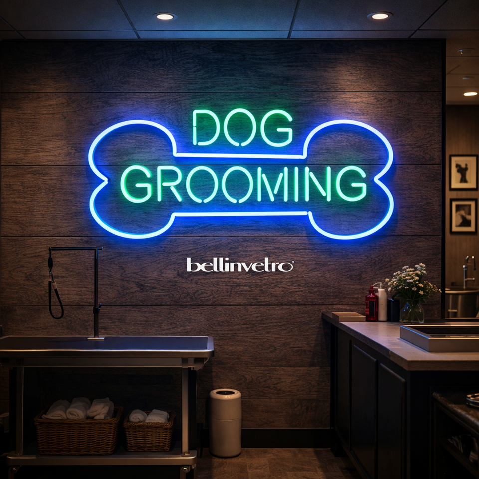 Insegna a neon | Dog Grooming BELLINVETRO