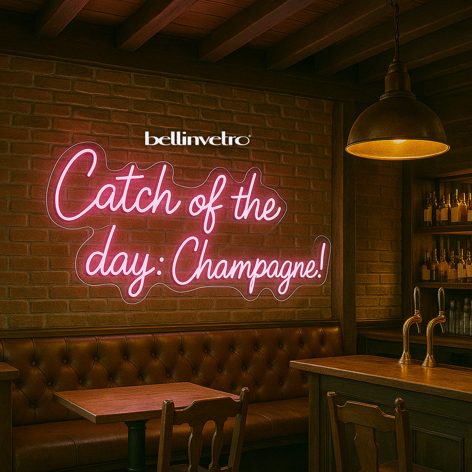 Insegna a neon led per locale BELLINVETRO