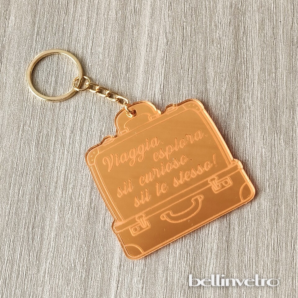 Portachiavi | calamite valigia in plexiglass specchiato BELLINVETRO VR 1315