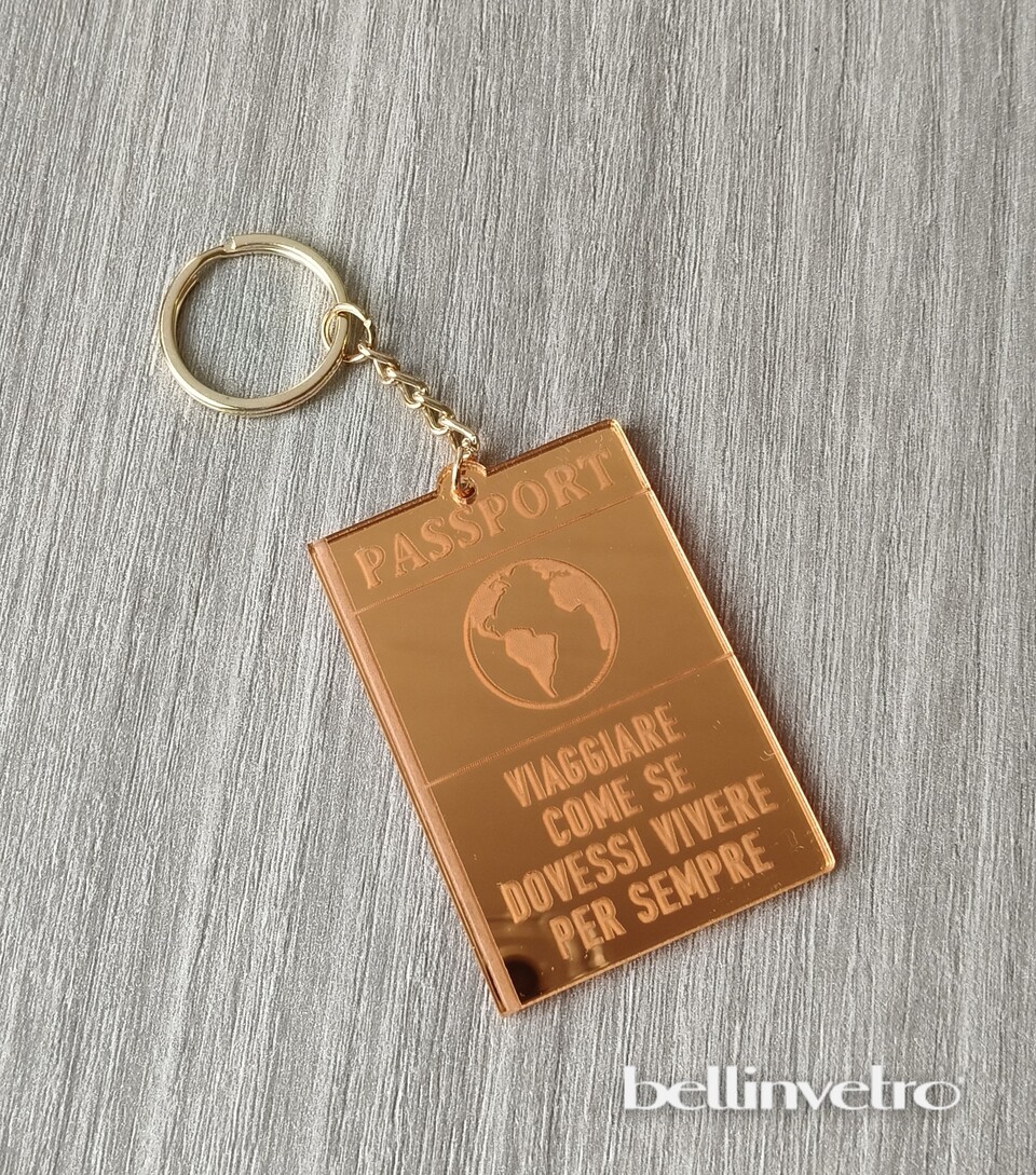 Portachiavi | calamite passaporto in plexiglass specchiato BELLINVETRO VR 1316