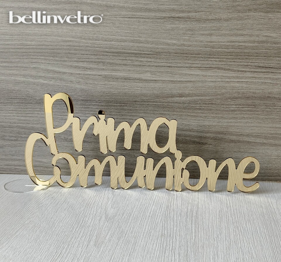 Scritta in plexiglass specchiato "Prima Comunione" BELLINVETRO VR 1169