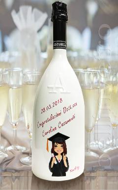 Bottiglia prosecco bianca laurea con stampa bot 99 ASTORIA COLD WINE 9.5