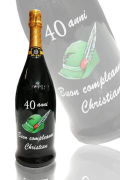 Bottiglia incisa e dipinta a mano compleanno ASTORIA IT'S LOUNGE TIME BOT 188
