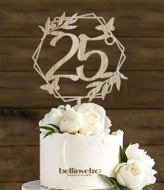 Topper cake per anniversario in legno BELLINVETRO VR 180