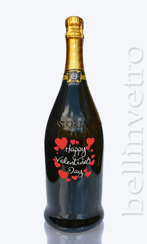 Bottiglia incisa e dipinta a mano san valentino ASTORIA IT'S LOUNGE TIME BOT 69