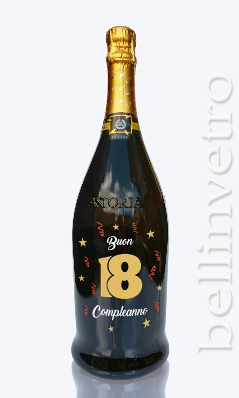 Bottiglia incisa e dipinta a mano compleanno ASTORIA IT'S LOUNGE TIME BOT 136
