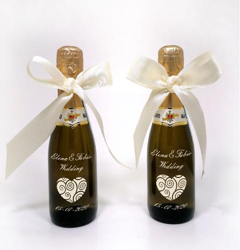 Bottiglia decorata monocolore matrimonio MASCHIO PROSECCO 200 ML DEC 37