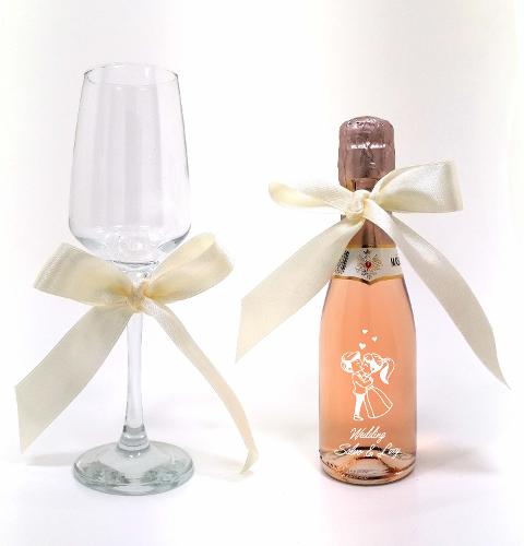 Bottiglia decorata monocolore sposini - matrimonio MASCHIO ROSE' 200 ML DEC 57