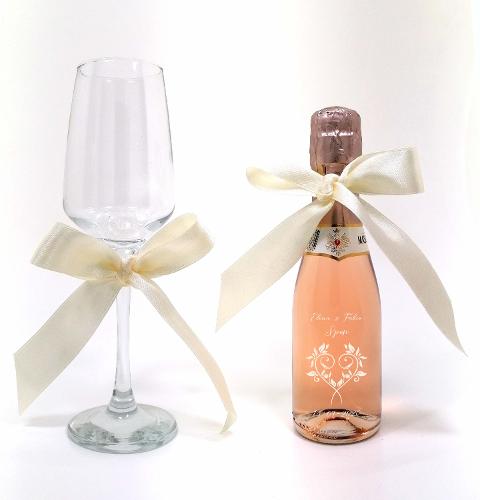 Bottiglia decorata monocolore con cuore - matrimonio MASCHIO ROSE' 200 ML DEC 58