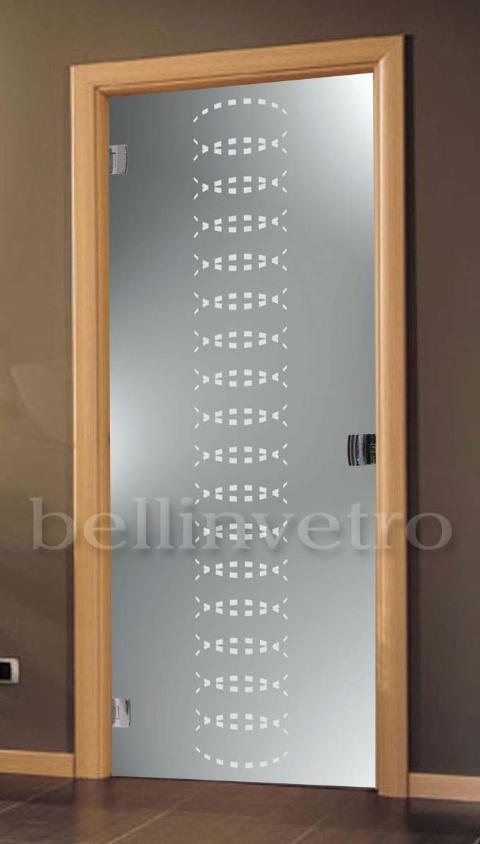 Porta in vetro satinato temperato da 8 mm decoro sabbiato bellinvetro cod 452