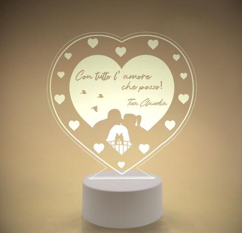 Lampada LED in plexiglass | NIGHT LIGHT | innamorati BELLINVETRO VR 47