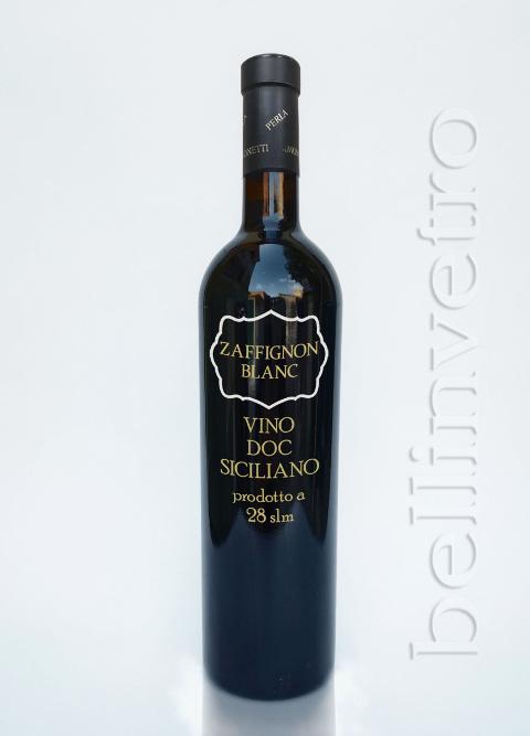 Bottiglia incisa e dipinta  a mano regalo aziendale VINO CANTINE PAOLINI 112