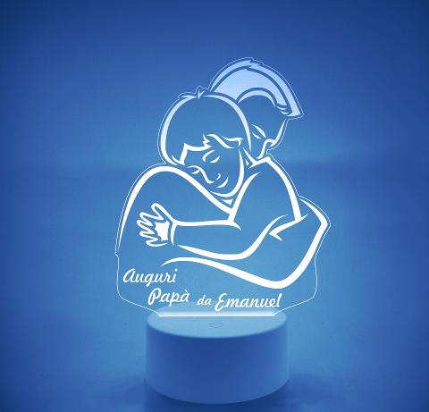 Lampada LED in plexiglass | NIGHT LIGHT | papà con bimbo | festa del papà BELLINVETRO VR 120