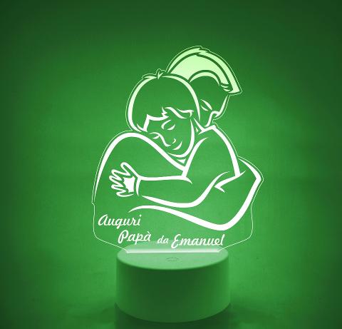 Lampada LED in plexiglass | NIGHT LIGHT | papà con bimbo | festa del papà BELLINVETRO VR 120