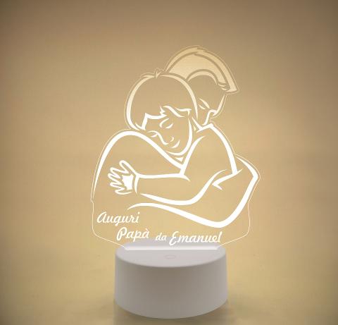 Lampada LED in plexiglass | NIGHT LIGHT | papà con bimbo | festa del papà BELLINVETRO VR 120