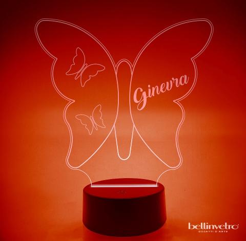 Lampada LED in plexiglass | NIGHT LIGHT | farfalla BELLINVETRO VR 44
