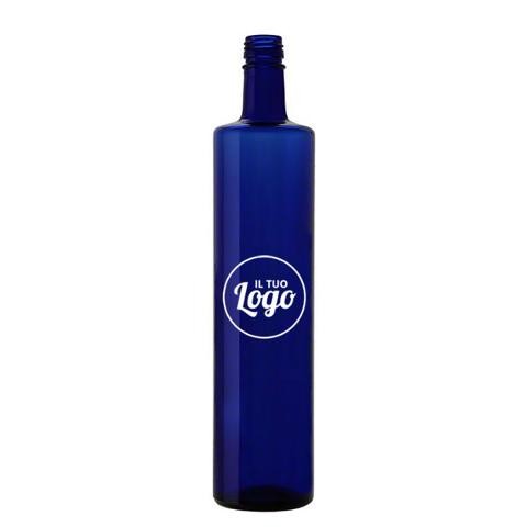 Bottiglia d'acqua  personalizzata con logo monocolore SILHOUETTE BLU 0.75 L
