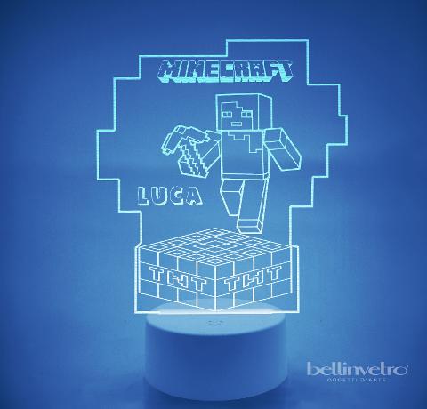 Lampada LED in plexiglass | NIGHT LIGHT | minecraft BELLINVETRO VR 223