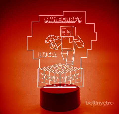Lampada LED in plexiglass | NIGHT LIGHT | minecraft BELLINVETRO VR 223