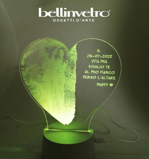 Lampada LED in plexiglass | NIGHT LIGHT | con ritratto BELLINVETRO VR 222