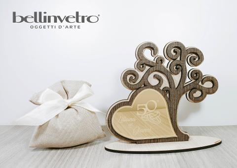 Bomboniera per nozze - anniversario albero della vita  in legno e plexiglass BELLINVETRO VR 206