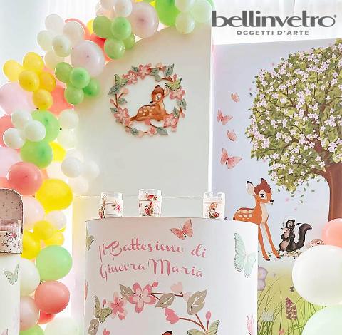 Bamby decorato sul legno bambini eventi -nascita BELLINVETRO VR 177