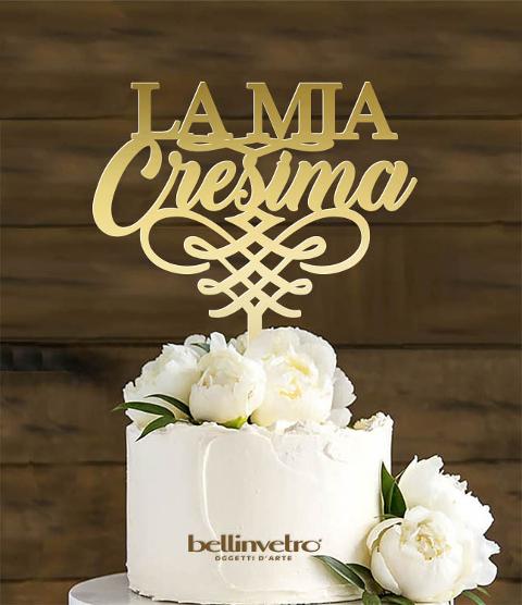 Topper cake  la mia cresima in plexiglass specchiato BELLINVETRO VR 268