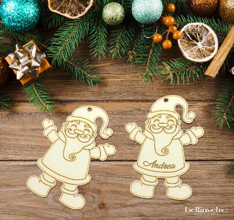 Babbo natale con braccia aperte in legno  da colorare BELLINVETRO VR 334