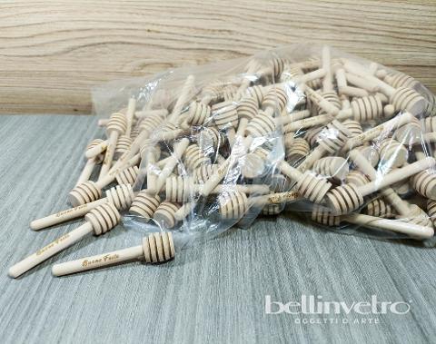 Spargimiele in legno personalizzato con logo, nomi, date , disegni BELLINVETRO VR 09