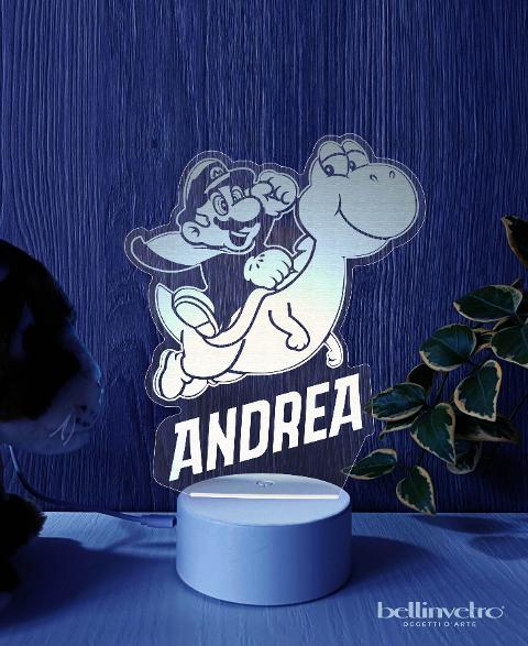 Lampada LED in plexiglass | NIGHT LIGHT | super mario BELLINVETRO VR 402