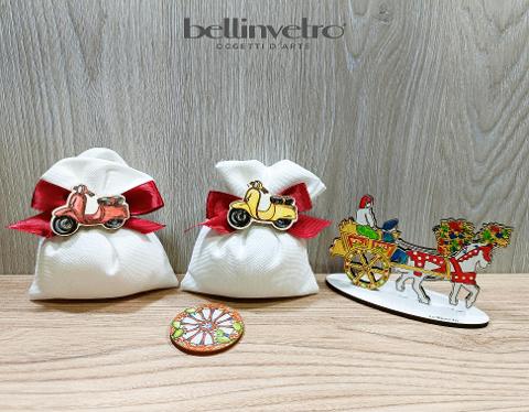 Bomboniera vespa decorata eventi - feste - matrimonio BELLINVETRO VR-UV 408