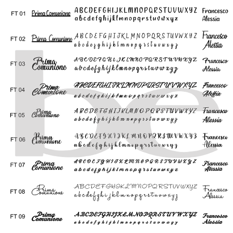 Nomi e scritte personalizzati in plexiglass specchiato per segnaposto o bomboniere BELLINVETRO VR 158
