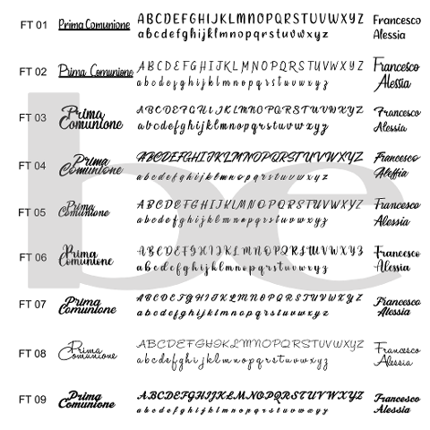 Scritte e nomi personalizzati in legno laccato o laminato su due/tre righe BELLINVETRO VR 158