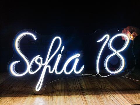 Nome neon personalizzabile monocolore o RGB - Sofia 18 BELLINVETRO VR 318