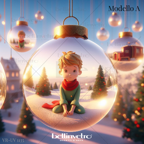 Palline di Natale Piccolo Principe in legno BELLINVETRO VR-UV 1135
