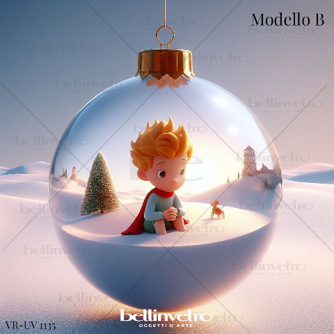 Palline di Natale Piccolo Principe in legno BELLINVETRO VR-UV 1135